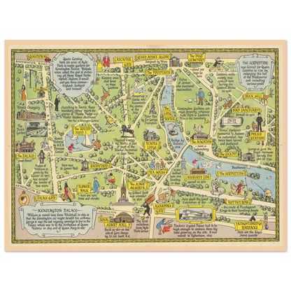 John Pearson Sayer’s 1948 map of Kensington Gardens and Hyde Park